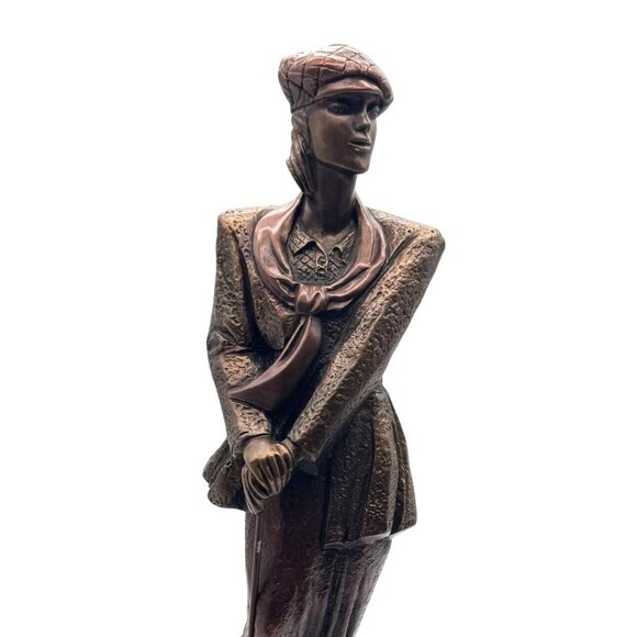 Vtg Austin Sculpture '90 Female Golfer Statue Bridie Bronze A. Daniel artist 16" - Picture 2 of 7